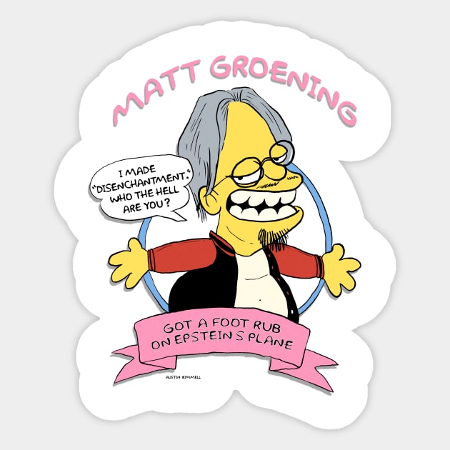 Matt Groening, dude Sticker by austinkimmell67@gmail.com